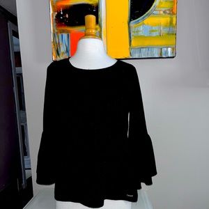 CALVIN KLEIN 3/4 SLEEVE BLACK BLOUSE